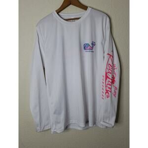 Vineyard Vines Size Large Roatan Long Sleeve Performance T-Shirt White Honduras